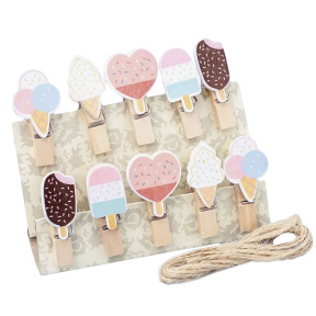 Набор прищепок для декора, Мороженое 2.5 см