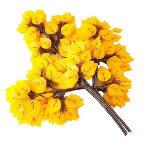 Toamna de aur, Ramură cu frunze de mesteacăn, 65 cm, culoare galbena
