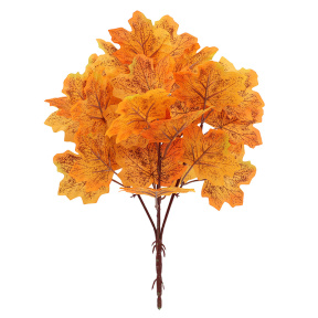 Ramură decorativă cu frunze de arțar, 40 cm, culoare portocalie