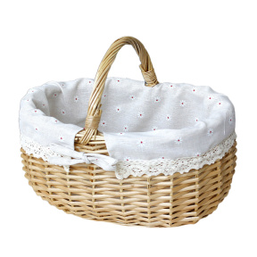 Coș împletit cu insert textil 18х25 cm