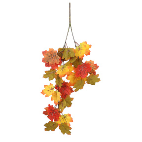 Ghirlandă cu frunze de arțar de toamnă, galben, roșu, verde, 61 cm