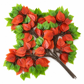 Toamna de aur, Ramură cu frunze de mesteacăn, 60 cm, culoare oranj