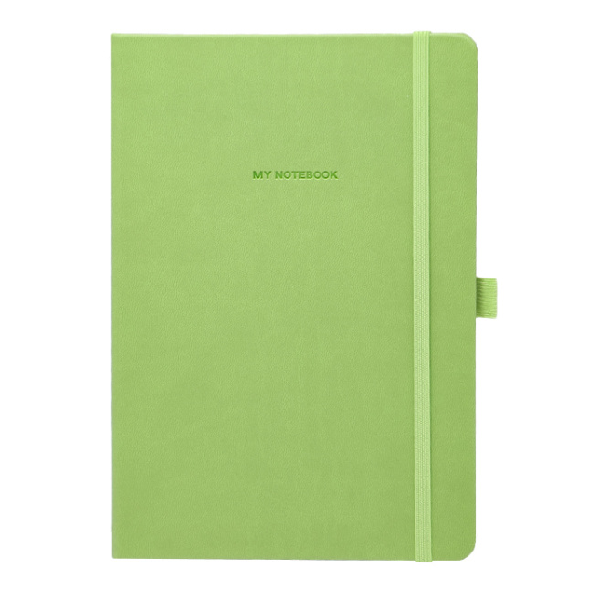 Agendă nedatată A5 pătrățele 96 foi IDEE copertă tare cu elastic OLIVE GREEN