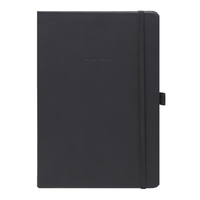 Agendă nedatată A5 pătrățele 96 foi IDEE copertă tare cu elastic OBSIDIAN BLACK