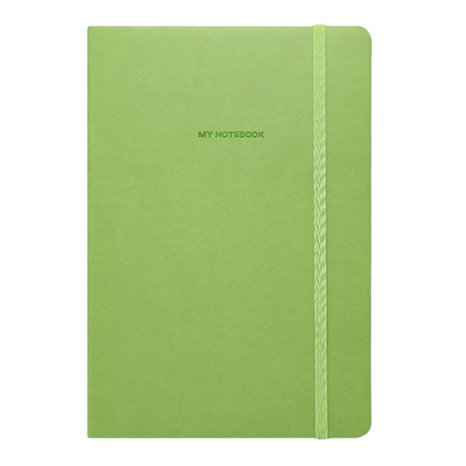 Agendă nedatată A5 pătrățele 96 foi IDEE copertă flexibilă cu elastic OLIVE GREEN