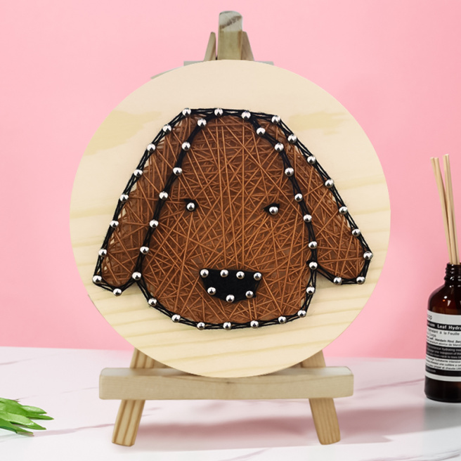 Set String Art 11x11 "Cățeluș brun"