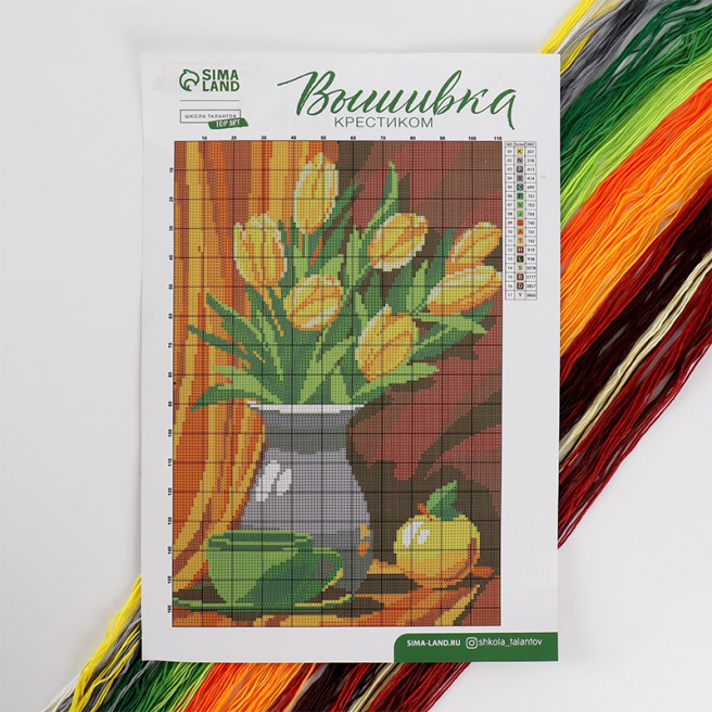Set broderie cruciuliță „Lalele”, 30x20 cm