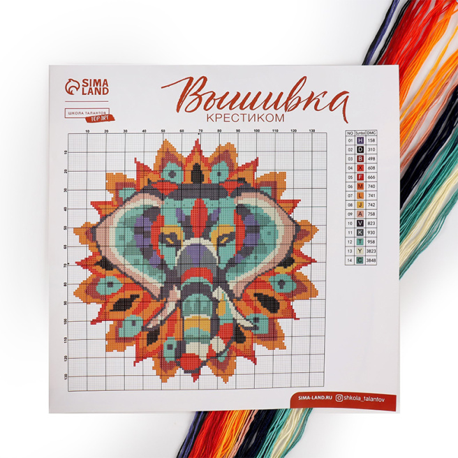 Set broderie cruciuliță „Motive indiene”, 25x25 cm
