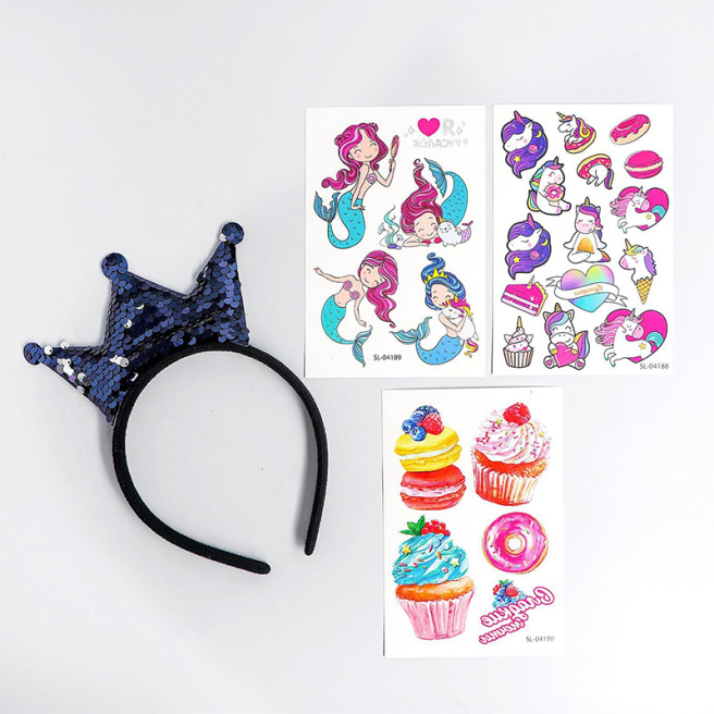 Set de tatuaje pentru copii cu bentiță „Cute little mermaid”
