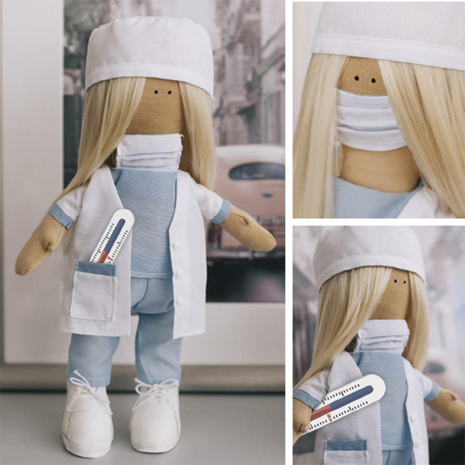 Set de cusut. Păpușă de interior „Doctor Kate”, 30 cm