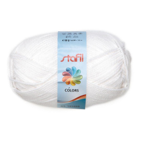 Fir de tricotat Stafil Colors, acrilic, 50g, 133 m, alb