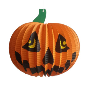 Decorațiune de Halloween: Felinar de hârtie în formă de dovleac 26 cm