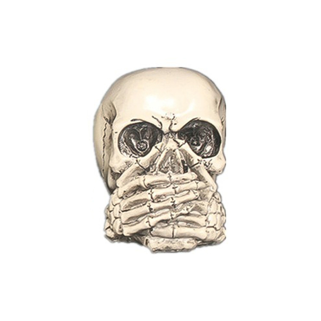 Accesorii de Halloween: Craniu decorativ "Nu spun nimic", 10.5 cm