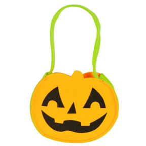 Accesorii de Halloween: Geantă de fetru Dovleac 17 cm