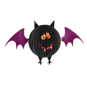 Decorațiune de Halloween: Felinar de hârtie Liliac 27 cm
