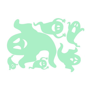 Наклейки на окна светящиеся в темноте: Привидение 21х29 см