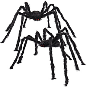 Articole de Halloween. Păianjen negru păros, 50 cm