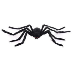 Декор для Хэллоуина: Лохматый чёрный паук 30 см