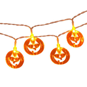 Articole de Halloween. Ghirlandă cu baterii, Dovleci, 3 metri, 20 de lumini
