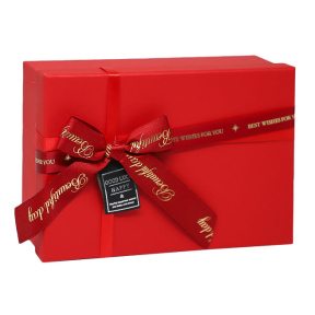 Коробка подарочная с бантиком, красная, 19х12х6.5 см