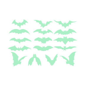 Наклейки на окна светящиеся в темноте: Летучие мыши 21х29 см