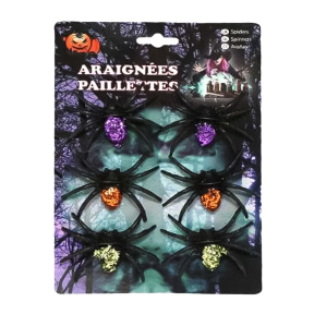 Accesorii de Halloween: Păianjeni cu sclipici, culori mixte