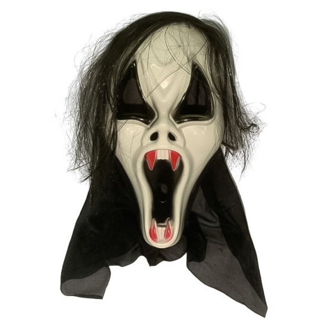 Accesorii de Halloween: Mască infricoșatoare Vampir cu cicatrici, albă