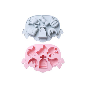 Молд силиконовый Хэллоуин Плита, Череп, конфета (череп) 25.8х17.3х3.2 см