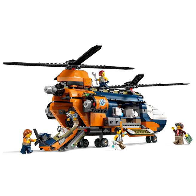 Constructor LEGO City Elicopterul Jungle Explorer la tabăra de bază