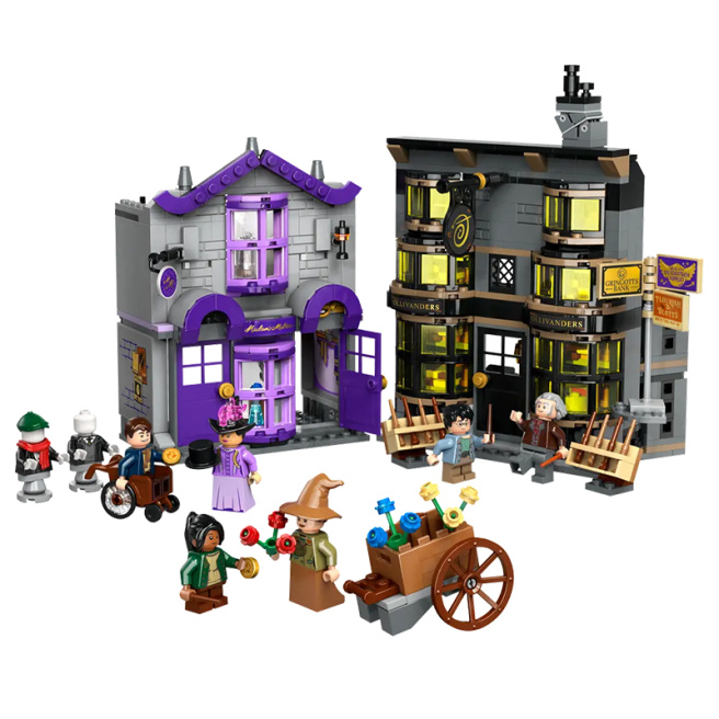 Constructor LEGO Harry Potter Ollivanders și hainele doamnei Malkin