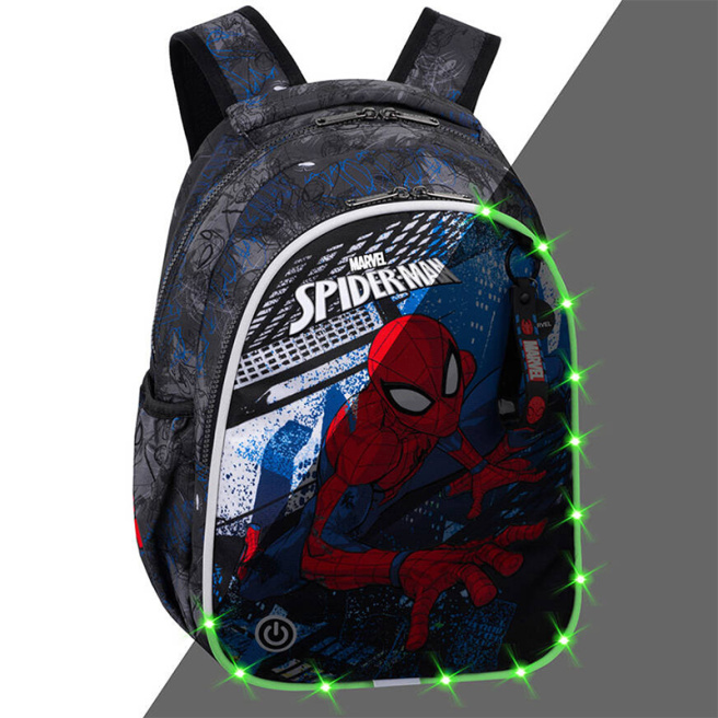 Школьный рюкзак CoolPack Disney с двумя отделениями 22L, Spiderman, Led
