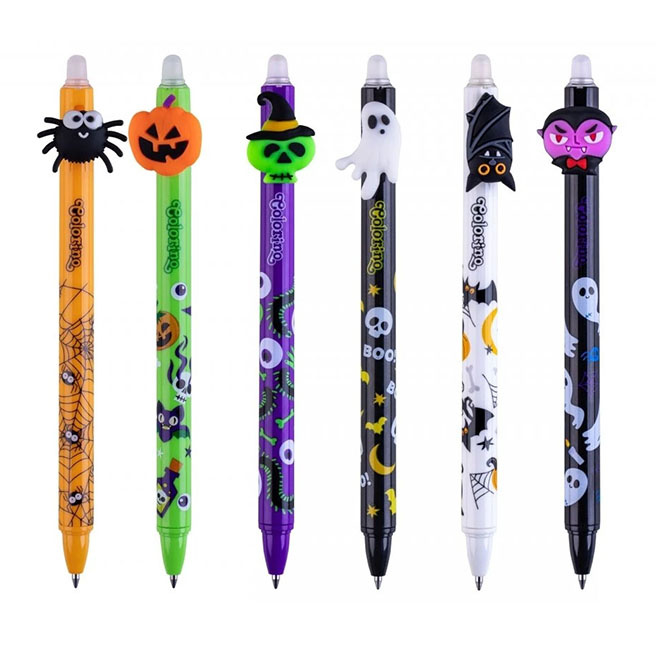 Pix cu gel ce se șterge Colorino Halloween albastru, 0,5mm