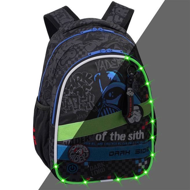 Ghiozdan CoolPack Disney cu 2 compartimente 22L, Star Wars, Led