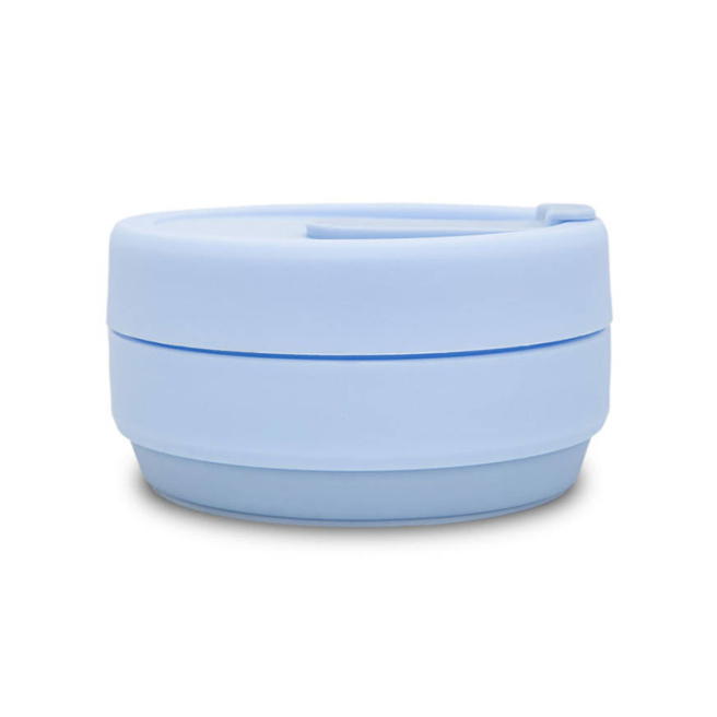 Pahar pentru apă din silicon CoolPack 355 ml, pliabil, albastru deschis