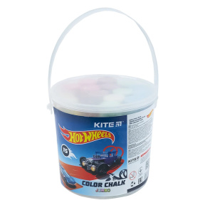 Cretă colorată KITE JUMBO Hot Wheels, 15 bucăți, în căldărușa din plastic