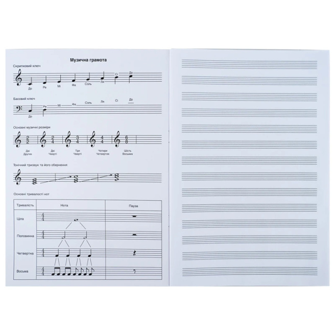 Тетрадь для нот KITE А4, 20 л (вертик), Vinyl