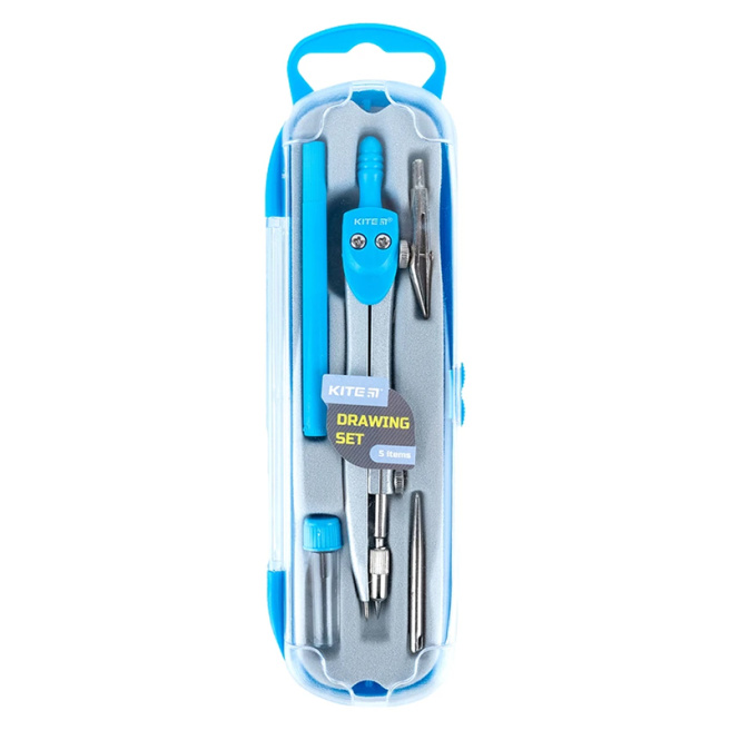 Instrumente de desen KITE, 5 obiecte, albastru deschis