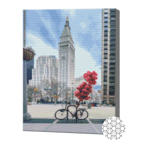 Велосипед с шариками, 40x50 см, алмазная мозаика