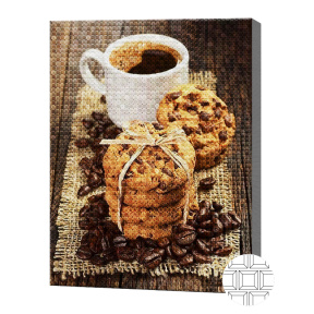 Кофе с печеньем, 40х50 см, алмазная мозаика