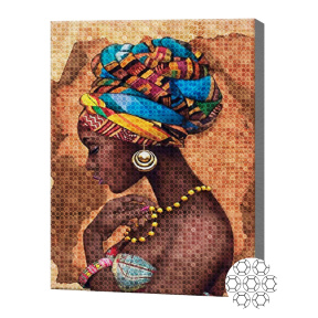 Девушка из Африки, 40х50 см, алмазная мозаика