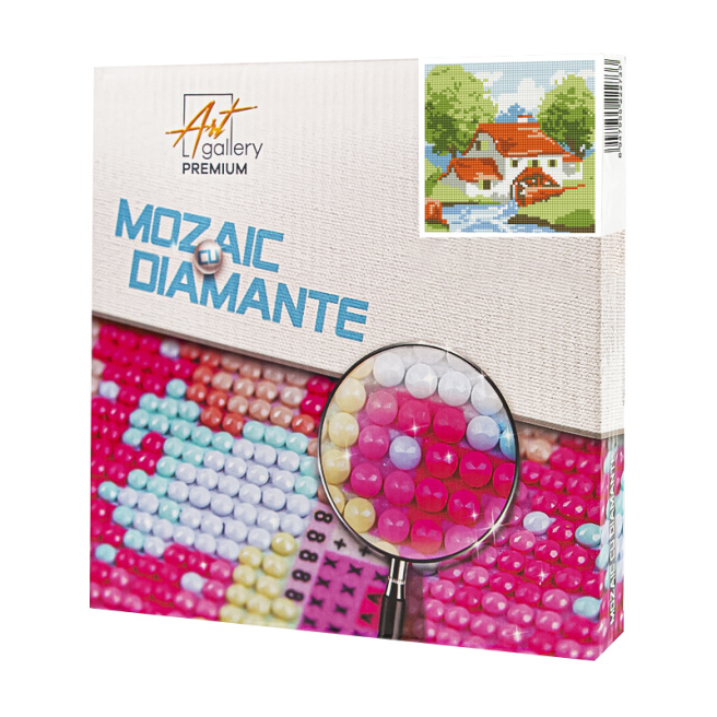 Căsuța la țară, 20x20 cm, mozaic cu diamante