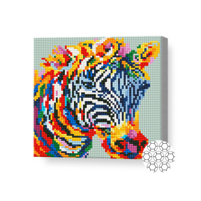 Яркая зебра, 20x20 см, алмазная мозаика