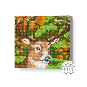 Гордый олень, 20x20 см, алмазная мозаика