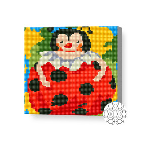 Zână-buburuză, 20x20 cm, mozaic cu diamante