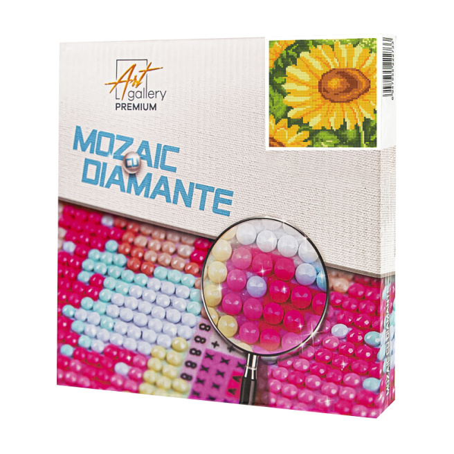 Floarea însorită, 20x20 cm, mozaic cu diamante