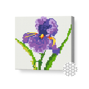 Iris mov, 20x20 cm, mozaic cu diamante