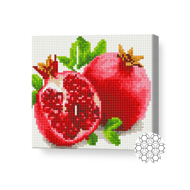 Сочный гранат, 20x20 см, алмазная мозаика