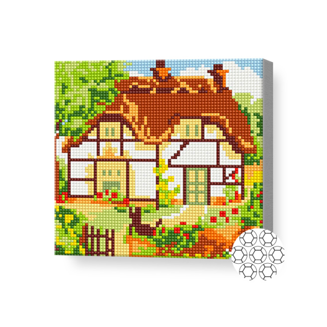 Усадьба в провинции, 20x20 см, алмазная мозаика