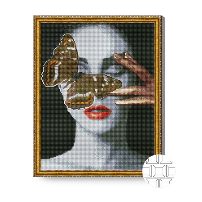 Fluture bronz, 40x50 cm, mozaic cu diamante pătrate