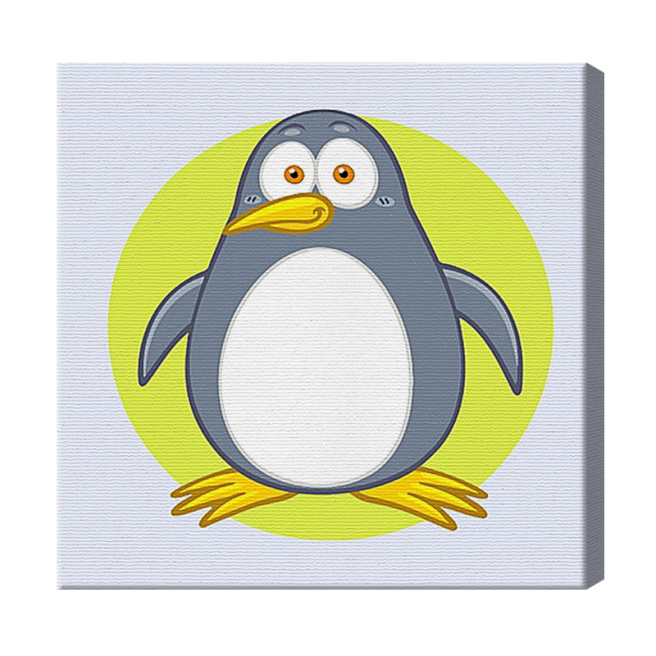 Pinguin micuț 20x20 cm, pictură pe numere